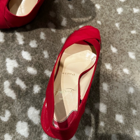 Christian Louboutin Red Open Toe Sling Back Pump. Size 38.5 - Picture 9 of 13